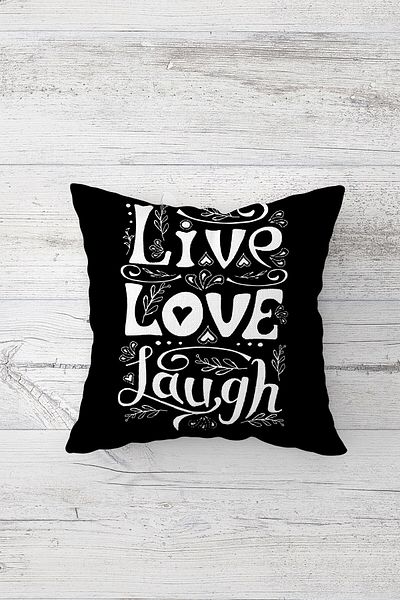 on the clouds Live Love Laugh Față de pernă cu fermoar ascuns imprimat pe o parte