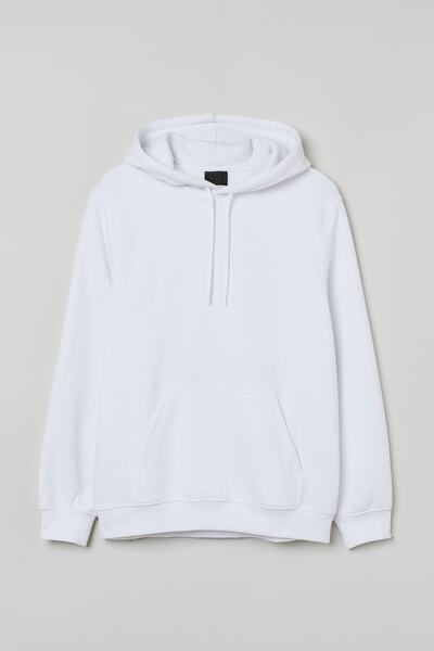 SAPPHIRE TEXTILE Hanorac alb oversize unisex cu glugă - Swt