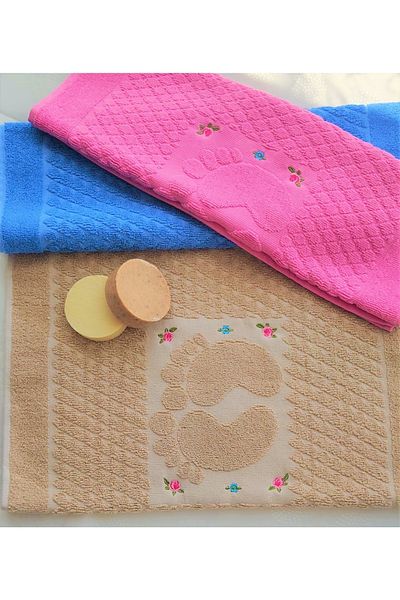Z&N STYLE Prosop de lux brodat pentru picioare Dowry 50x70 set de 3