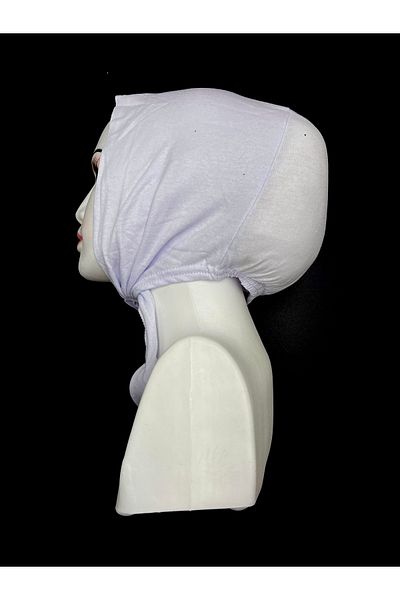 nazipek Silcone White Combed Cotton Top Bonnet