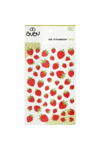 Bubu 3d Felt Sticker Strawberries 5-10mm 54pcs