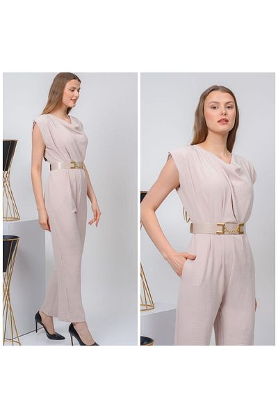 CİXAPLE Chain Belted Jumpsuit