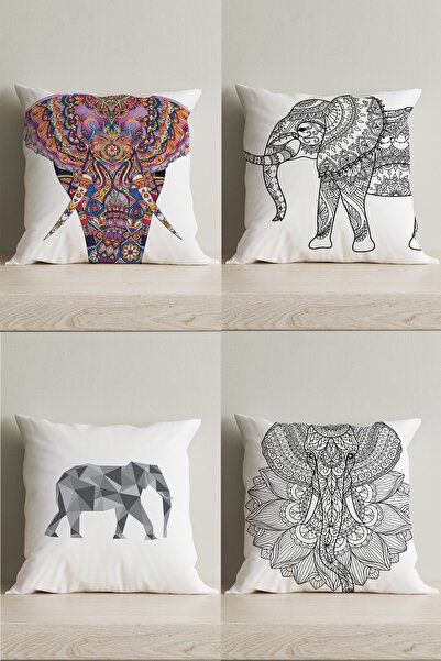 LadiesHome Husă de pernă decorativă, imprimată digitală, cu două fețe, cu design special, din 4 piese