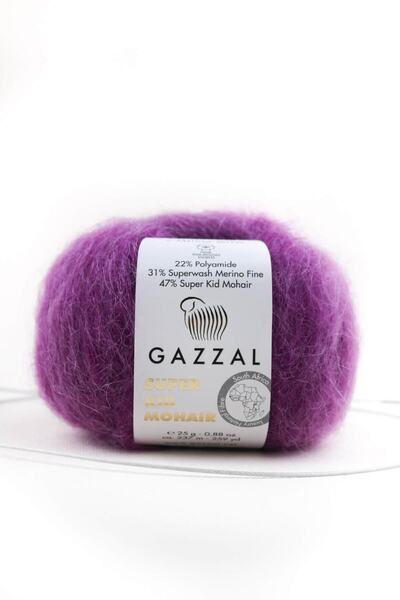 Gazzal Super Kid Mohair 25 Gr 5'Li Package 78% Wool-22% Pa Blended Natural Hand Knitting Yarn Taka Yarn (64410)