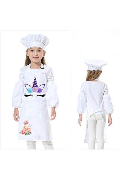 RAY TİCARET Set șorț alb 3 piese șorț bucătar bucătar bucătar copii