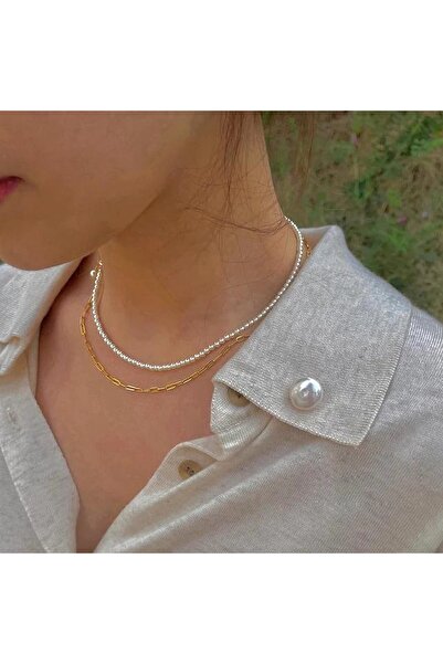 muptejewelry قلادة للجنسين من سلسلة اللؤلؤ الناعمة من Müpten