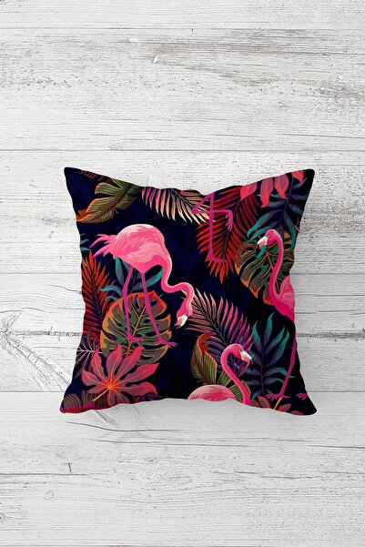 Pelangi Tropical Flamingo Pattern Double Sided Printed Hidden Zippered Pillow...