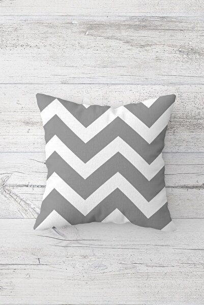 Pelangi رمادي سميك متعرج مخطط مزدوج الجانب الطباعة المخفية زيبر وسادة رمي وسا...