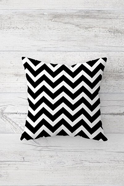 Pelangi أسود متعرج هندسي مزدوج الجانب الطباعة المخفية زيبر وسادة رمي وسادة مق...