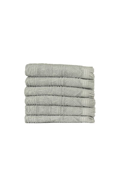 ILGIN HOME 6'lı Saçaklı Gri Mutfak El Havlusu 30x50 cm