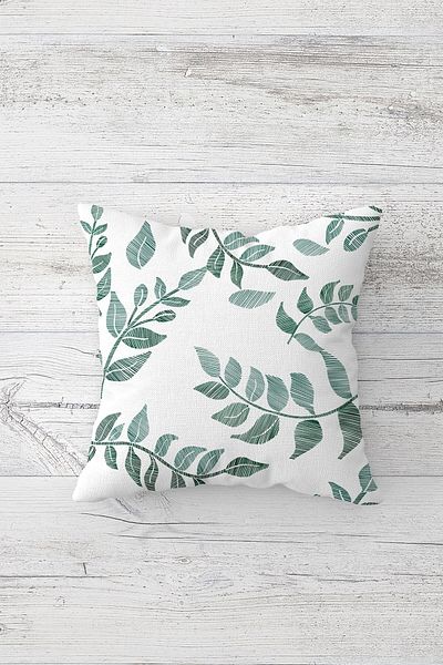 Pelangi Double Sided Printed Hidden Zippered Pillowcase with Leaves on the Branch Throw Pillow Seat Pillowcase