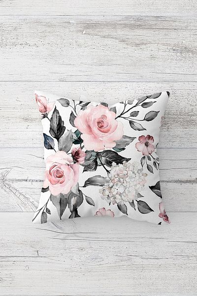 Pelangi Rose Bouquet Floral Double Sided Printed Hidden Zippered Pillowcase Throw Pillow Seat Pillowcase