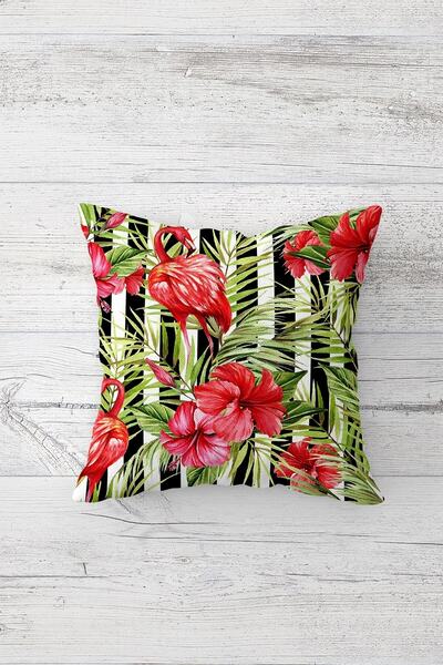 Pelangi الاستوائية موضوع فلامنغو الطباعة على الوجهين المخفية انغلق وسادة القض...