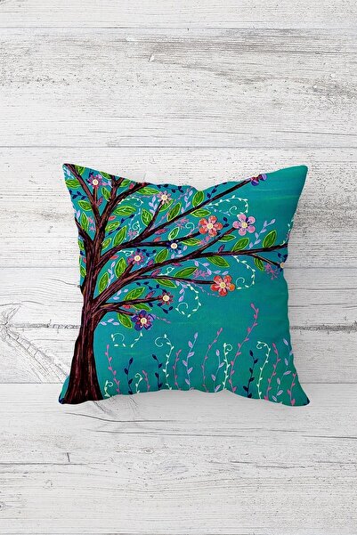 Pelangi فروع شجرة الربيع المزهرة الصيف تحت عنوان وسادة رمي مخفية مزدوجة الجوا...