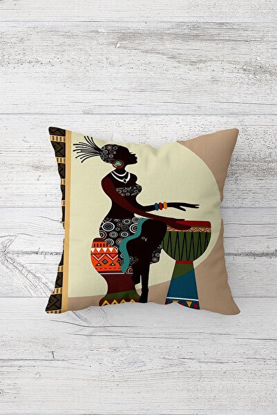 Pelangi غطاء وسادة نسائي أسود أفريقي مطبوع على الوجهين مع سحاب مخفي وغطاء وسا...