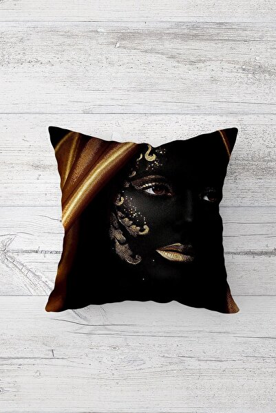 Pelangi غطاء وسادة نسائي أفريقي ذهبي مطبوع على الوجهين بسحاب مخفي غطاء وسادة ...