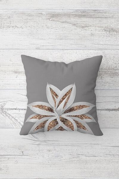 Pelangi غطاء وسادة بسحاب مخفي مطبوع على الوجهين بنمط اللوتس مزين بالترتر، غطا...