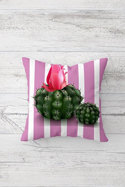 Pelangi غطاء وسادة بسحاب مخفي مطبوع على الوجهين بنمط الصبار، غطاء وسادة للمقعد