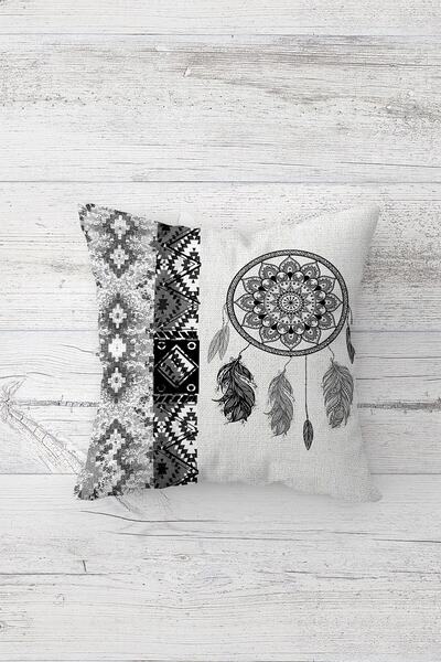 Pelangi Bohemian Patterned Double Sided Printed Hidden Zippered Pillowcase Th...
