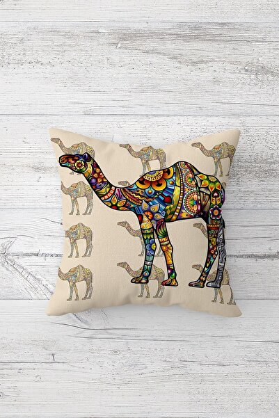 Pelangi غطاء وسادة بسحاب مخفي مطبوع على الوجهين بنمط الجمل ماندالا، غطاء وساد...