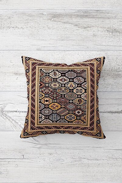 Pelangi Etnik Kilim Desen Motifli Çift Taraflı Gizli Fermuarlı Yastık Kılıfı ...