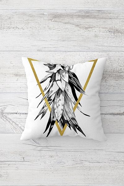 MDLİFE HOME One Side Printed Hidden Zipper Washable Stain Resistant Decorative Throw Pillow Cover Pillow Case