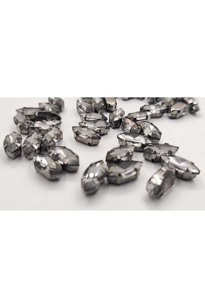 yiğit aksesuar (1.5cm) Cased Glass Stone Black Case Gray Stone 200 Pieces