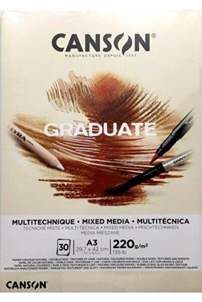 Canson كتلة رسم Graduate Mix Media Natural 30 Sy A3 220 Gr
