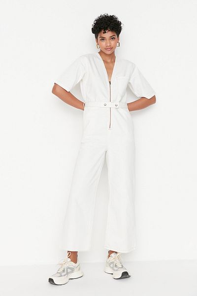Trendyol Collection Jumpsuit - Ecru - Regular Fit