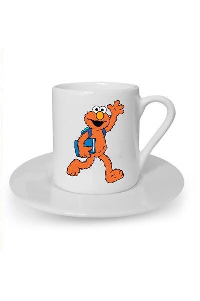 Generic Brand قهوة تركية بيضاء - كوب مطبوع عليه Sesame Street Elmo