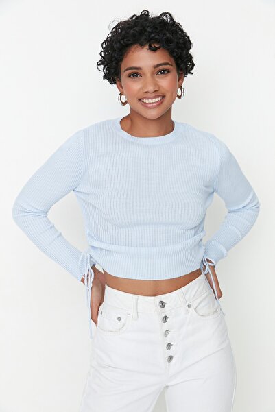 Trendyol Collection Világoskék kötöttáru pulóver