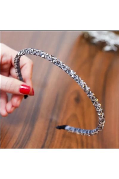zeynep Women's New Season Crystal Beaded Crown Hair Band