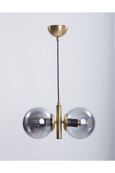 MŞ Aydınlatma Monera Antique Finish Smoked Glass Chandelier