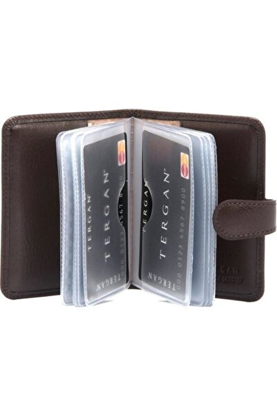 Tergan Θήκη για κάρτες από γνήσιο δέρμα - 1210-καφέ