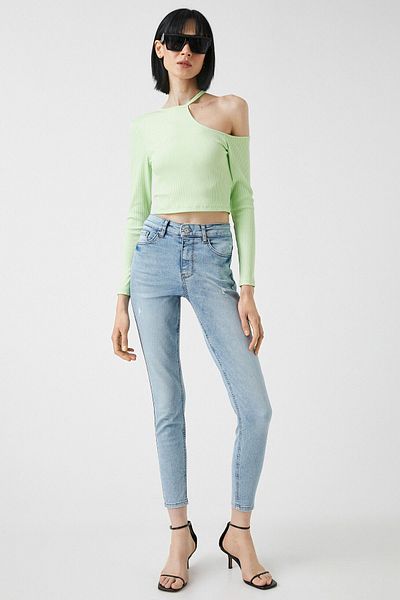 Koton Helle Indigo-Jeans für Damen 2SAL40348MD
