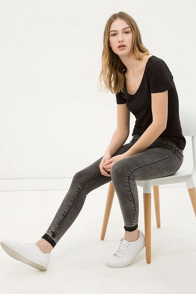 Koton Women's Gray Jeans 6YAK47040DD
