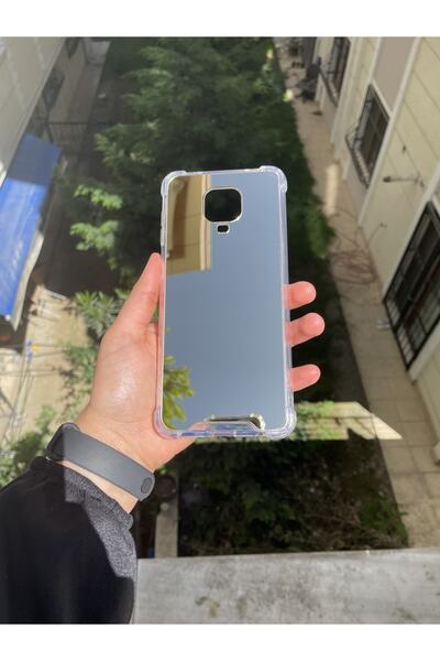 PERAX Redmi Note 9 Pro Silver Aynalı Darbe Korumalı Silikon Kılıf Aynaklf000017