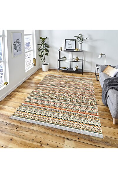 DECOSER HALI Kilim Yıkanabilir Etnik Desen Kaymaz Taban Salon Koridor Mutfak ...