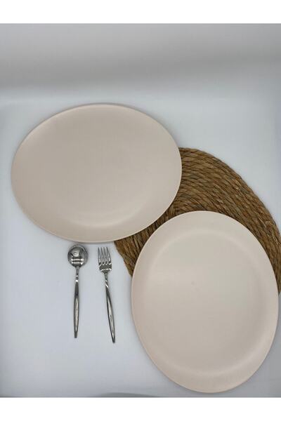 Keramika طبق شريحة لحم أبيض