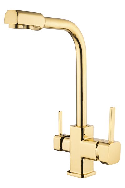 Mayaglory London Series 3-Way Gold Kitchen Sink Faucet 100% Brass Raw Materia...