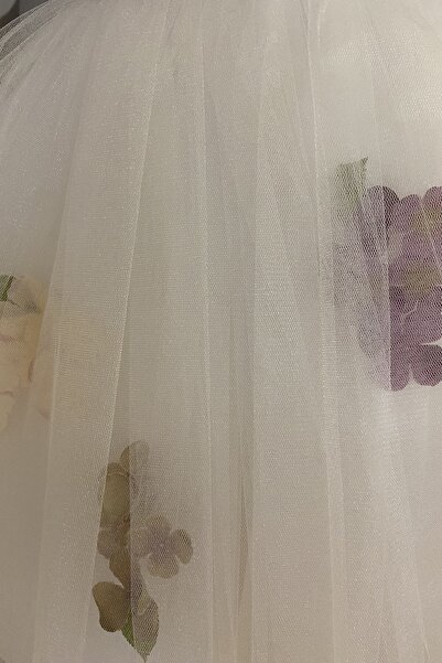 Dide Kids Dide Kız Çocuk Simli Tafta Ve Çiçekli Abiye Elbise