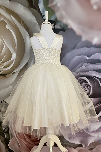 Dide Kids Dide Kız Çocuk Simli Tafta Ve Çiçekli Abiye Elbise