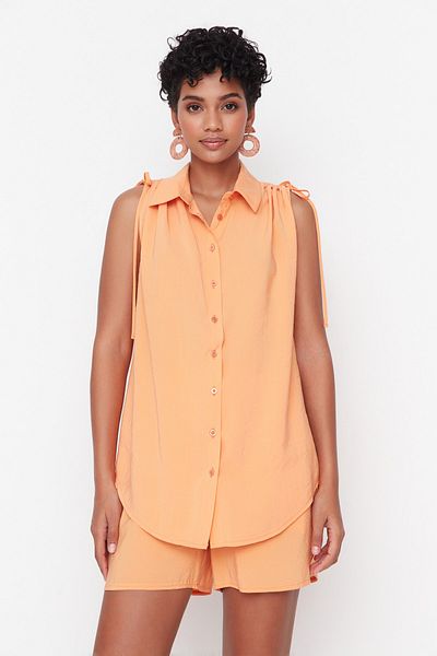 Trendyol Collection Narancssárga ujjatlan szőtt ing TWOSS22GO00104