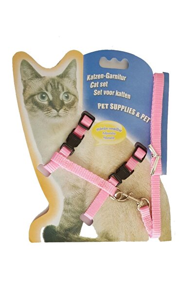Mixpet Kedi Göğüs Tasma Düz Renk 1x120 Cm Pembe