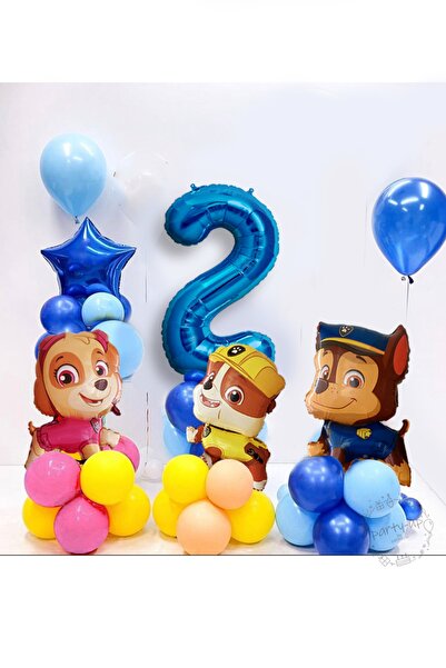 PARTİAVM مجموعة الترحيب لشخصيات باو باترول من باو باترول مقاس 76 سم بالون أزر...