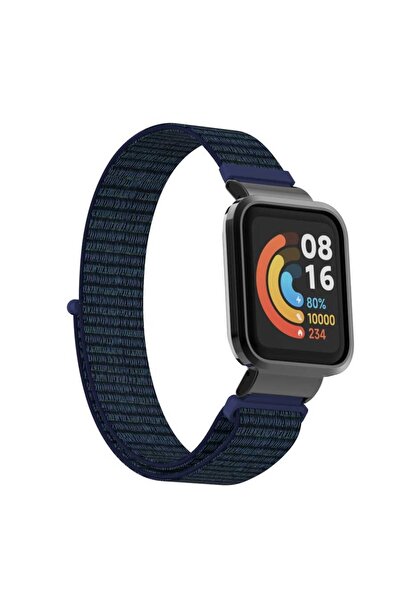 UnDePlus Mi Watch Lite Kordon Kasalı Hasır Kordon Lacivert-no4 NO4