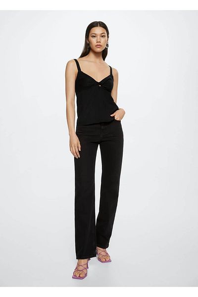 MANGO Woman Linen Blended Top
