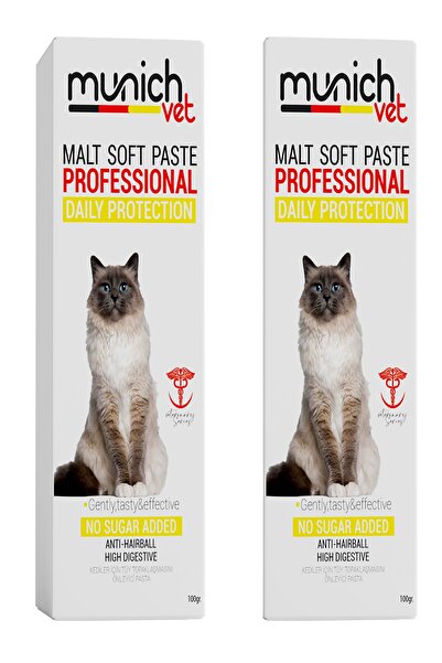 Munich Vet 2'li Set Tüy Yumağı Önleyici Pasta Macun 100 Gr.(MEMNUNİYET GARANT...
