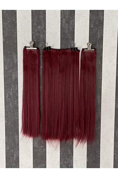 Fenomen Peruk Kızıl Yarımay +2 Yan Düz Çıt Çıt 65 cm