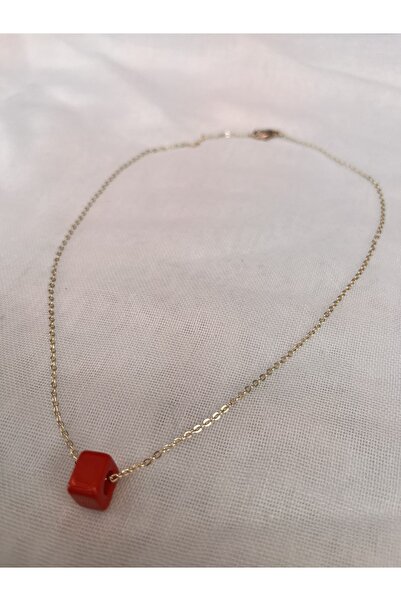 AURRARİ Altın Kaplama Kırmızı Nazarlı Kolye